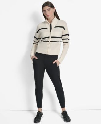 Women's Open Stitch Full Zip Stripe Jacket