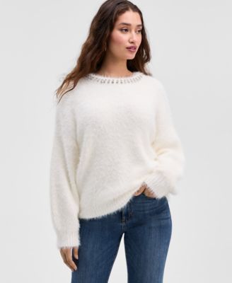 GUESS - Arisa Rhinestone-Trim Sweater