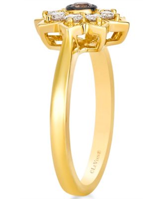 Nude Diamond (0.33 ct. t.w.) and Chocolate Diamond ( 0.08 ct. t.w.) Ring in 14K Honey Gold