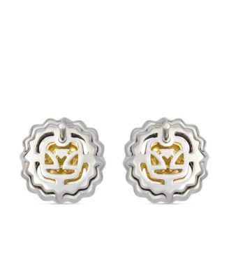 Vanilla Diamond (0.15 ct. t.w.) and Yellow Diamond ( 0.60 ct. t.w.) Earring in 14K Two Tone Gold