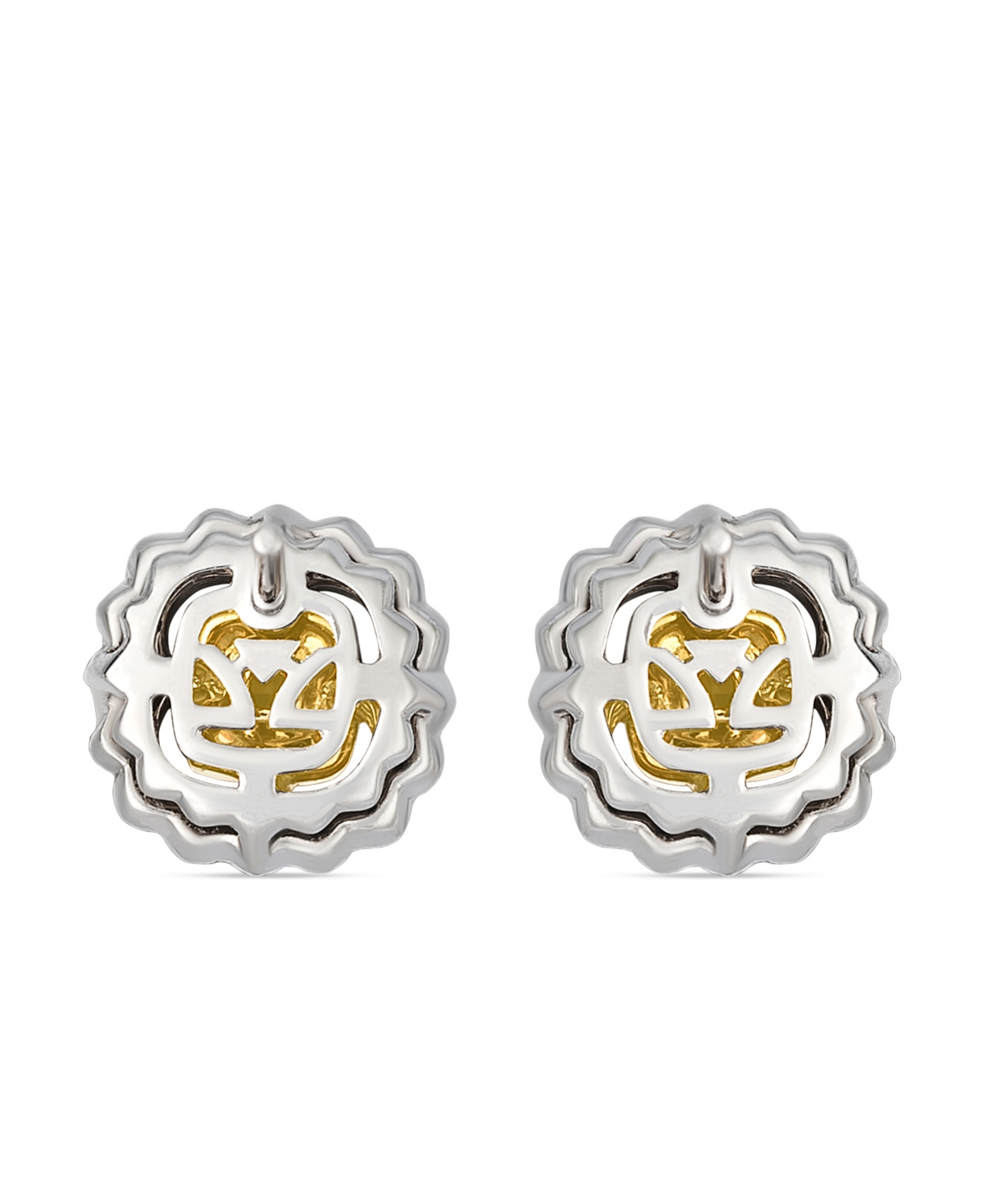 Le Vian Vanilla Diamond (0.15 Ct. T.w.) And Yellow Diamond ( 0.60 Ct. T.w.) Earring In 14k Two Tone Gold In Multi