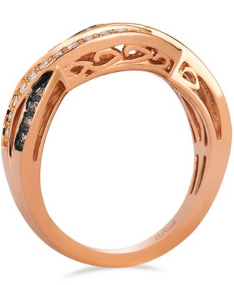 Vanilla Diamond and Chocolate Diamond Ring (0.39 ct. t.w.) in 14K Strawberry Gold