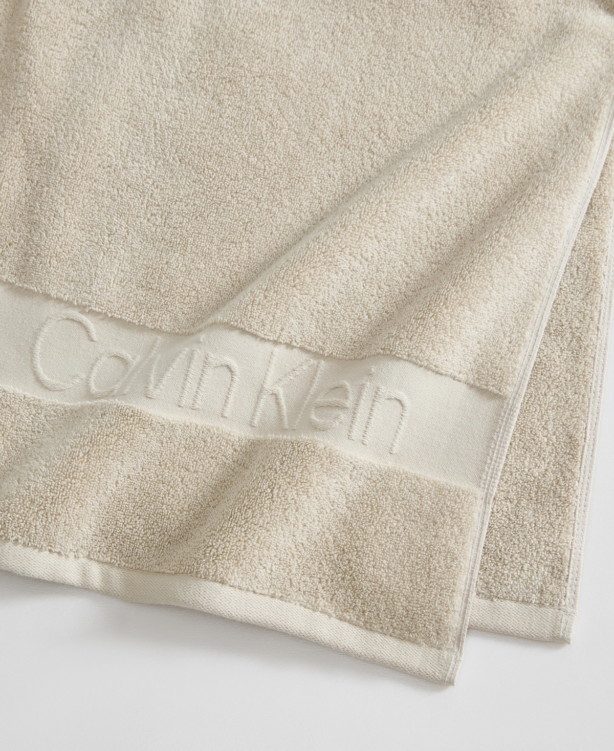Calvin Klein Iconic Cotton Jacquard Bath Towel, 56" x 30"