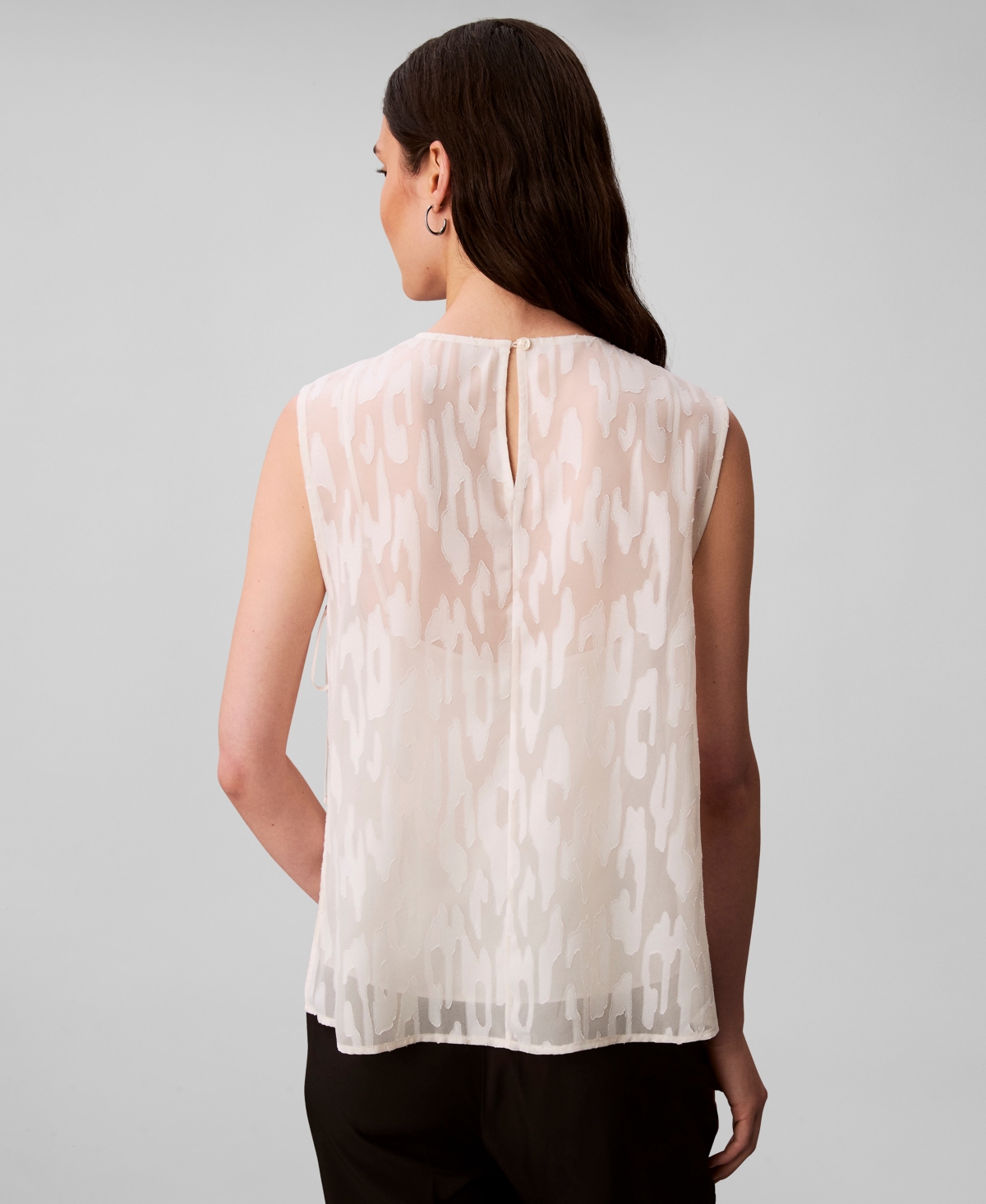 Calvin Klein Women's Sleeveless Burnout Blouse