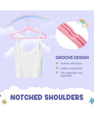 14 Inch Kids Velvet Hangers Blush Pink 60 Pack