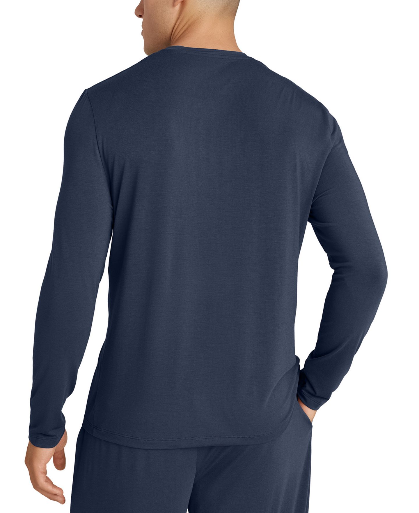 Мужская футболка Tommy John Second Skin Long-Sleeve Henley, цвет: Чёрный — фото 4