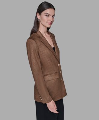 Women's Collared Button Front Blazer