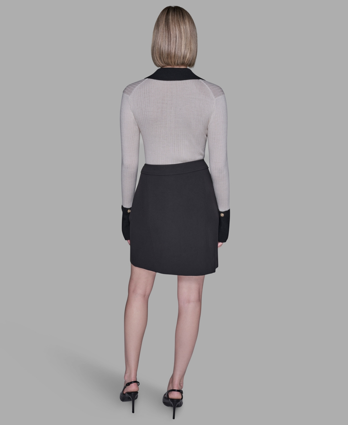 Karl Lagerfeld Women's Long Sleeves Sweater In Gray