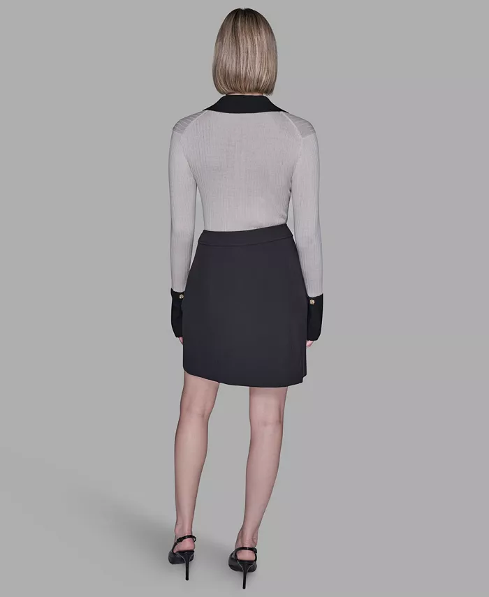 Women's Contrast Collared Sweater - thumbnail 5