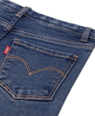 Little Girls 2-Piece Ruched Crewneck Top and Flared Jeans Set