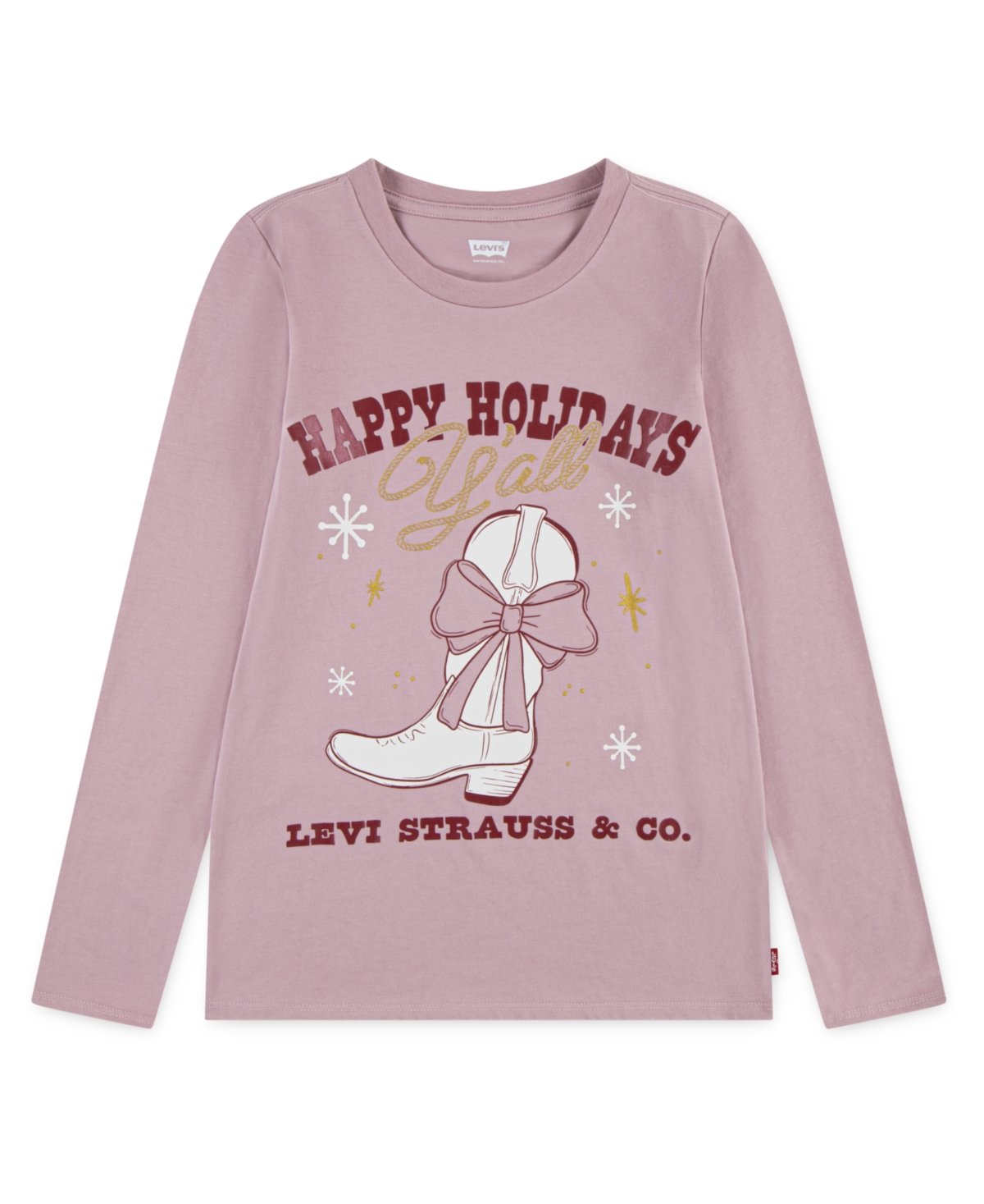 Levi's Big Girls Boot Graphic Long Sleeve T-shirts