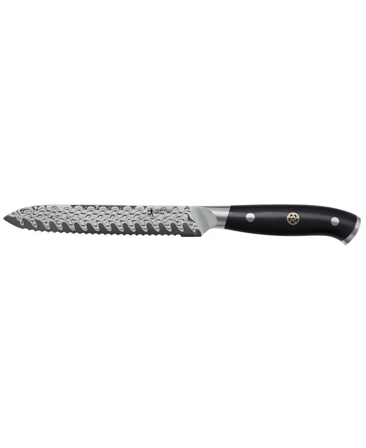 Henckels Compass Damascus 5" Serrated Utility Knife In Gray