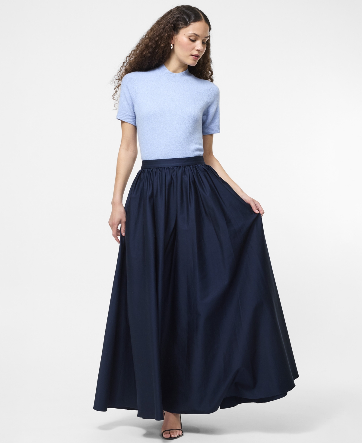 French Connection Vhari Short Sleeve Crop Sweater In Blue