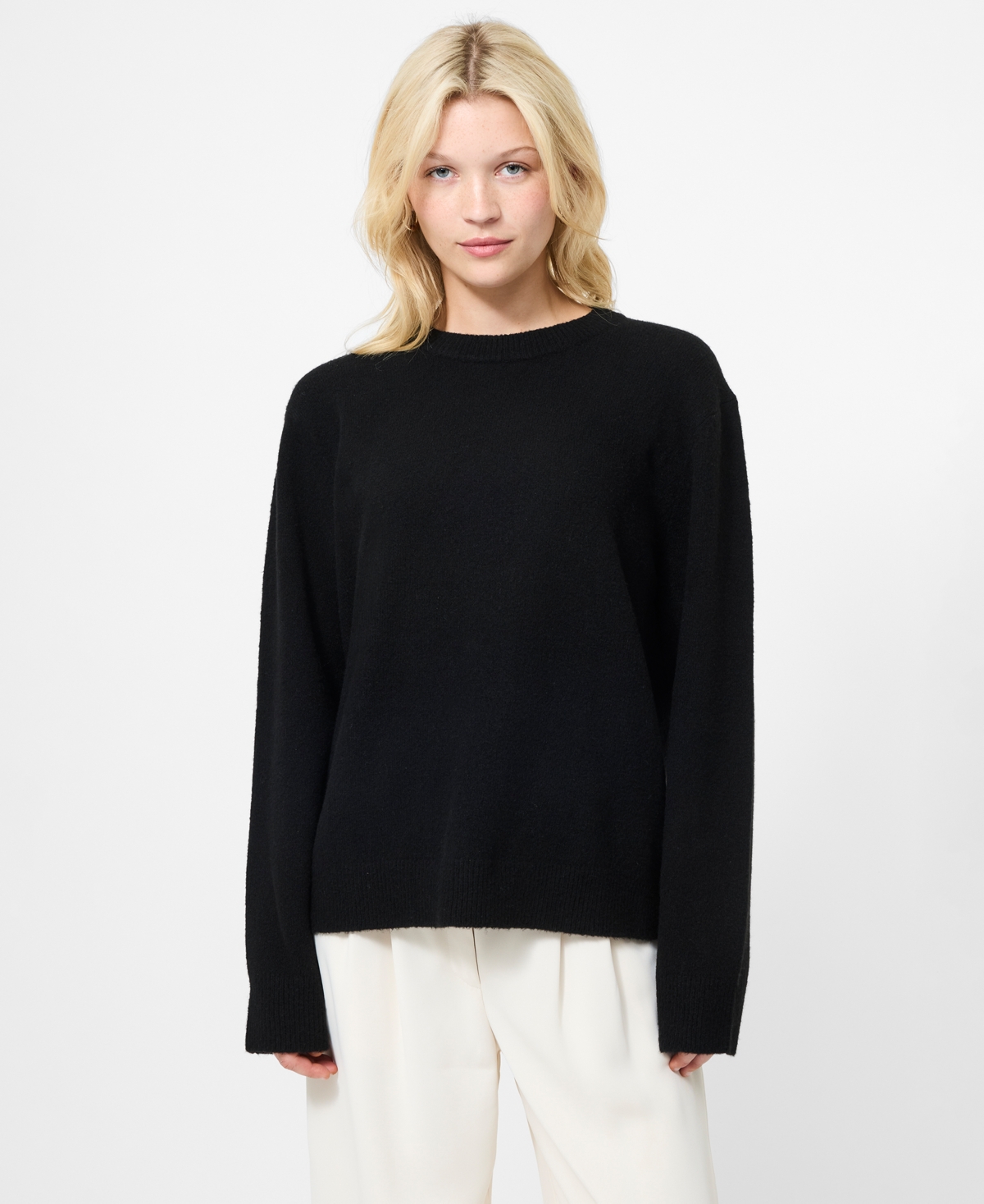 French Connection Crewneck Pullover Sweater In Black