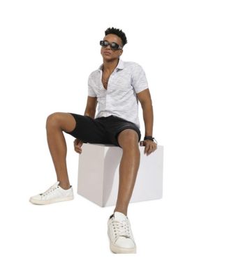 Men's White Honeycomb Knit Shirt