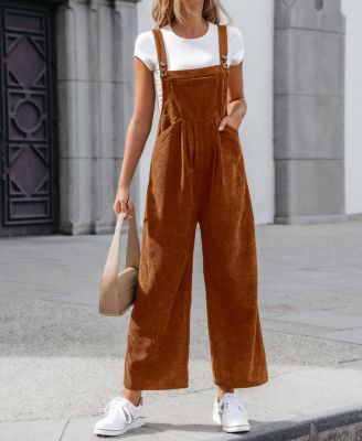 Women's Jumpsuit Corduroy Wide-Leg Overalls