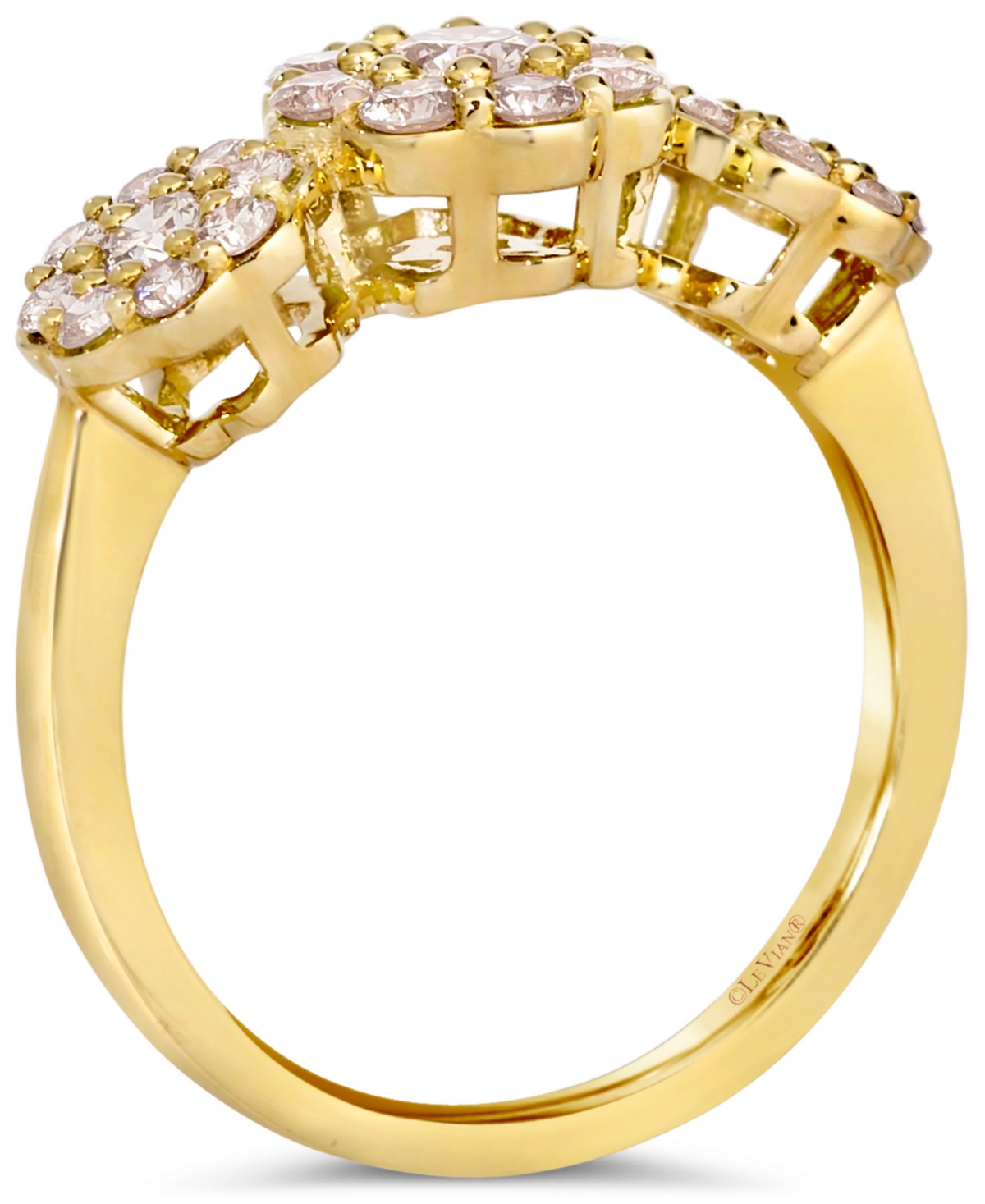 Le Vian Nude Diamond Triple Cluster Flower Ring (1 Ct. T.w.) In 14k Rose Gold In Gold