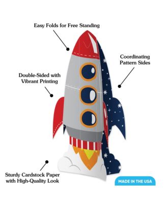 Freestanding 3D Blast Off to Outer Space Centerpiece Table Decorations - 8 Count