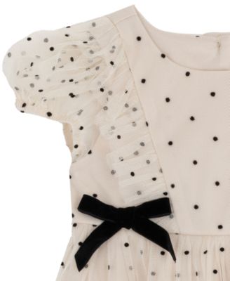 Baby Girl 2-Piece Mesh Polka Dot Top and Leggings Set