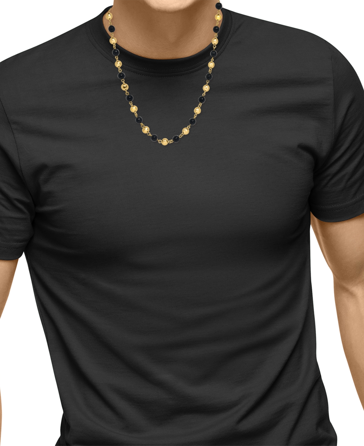 Effy Collection Black Agate Necklace (39 Ct. T.w.) In 14k Gold Plated Silver In Gold