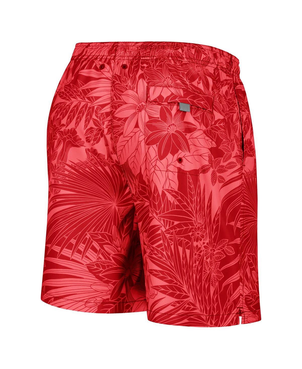 Tommy Bahama Men's Scarlet Ohio State Buckeyes Naples Santiago Palms Board Shorts In Animal Print