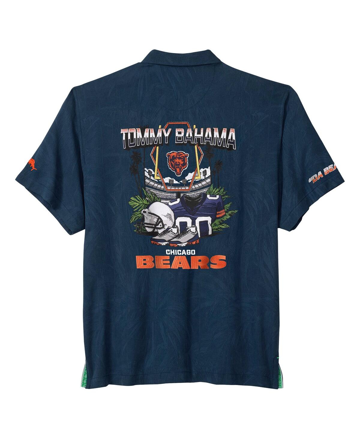 Tommy Bahama Men's Navy Chicago Bears Endzone Paradise Coolmax Button-up Shirt In Blue
