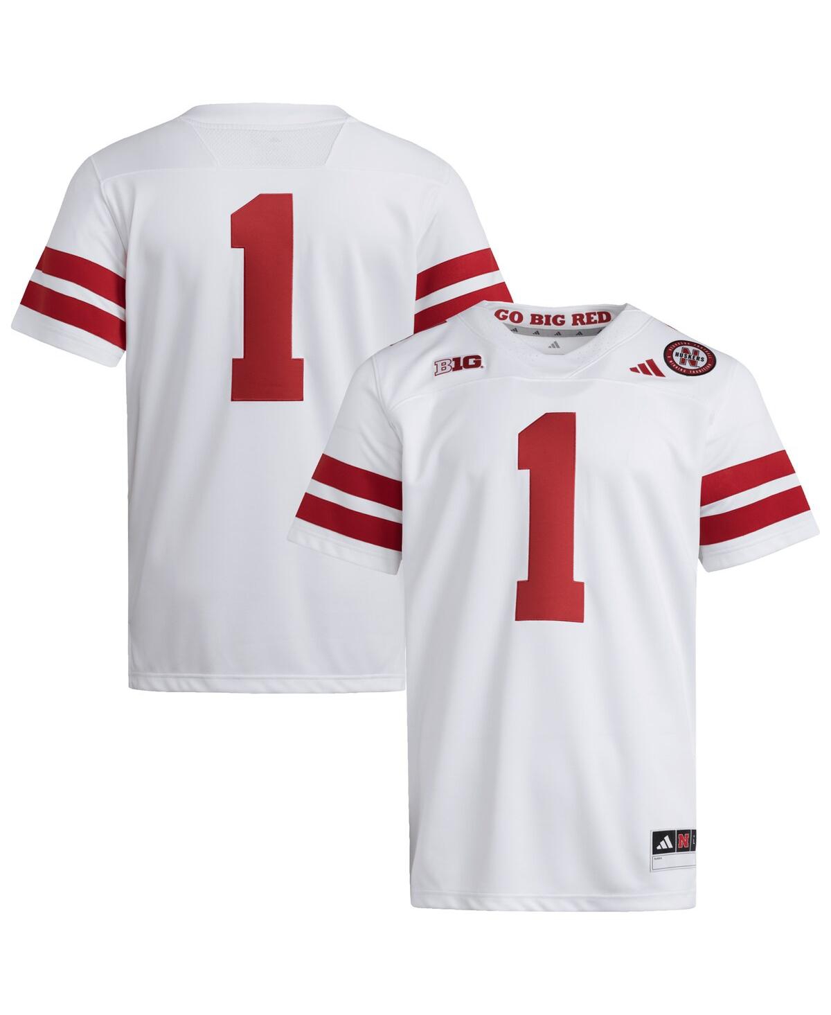 Adidas Men's 1 White Nebraska Huskers Premier Jersey