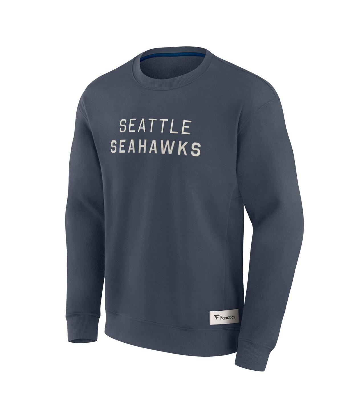 Fanatics Men's Navy Seattle Seahawks Elements Future Ground Lettering Pullover Sweatshirt In Blue