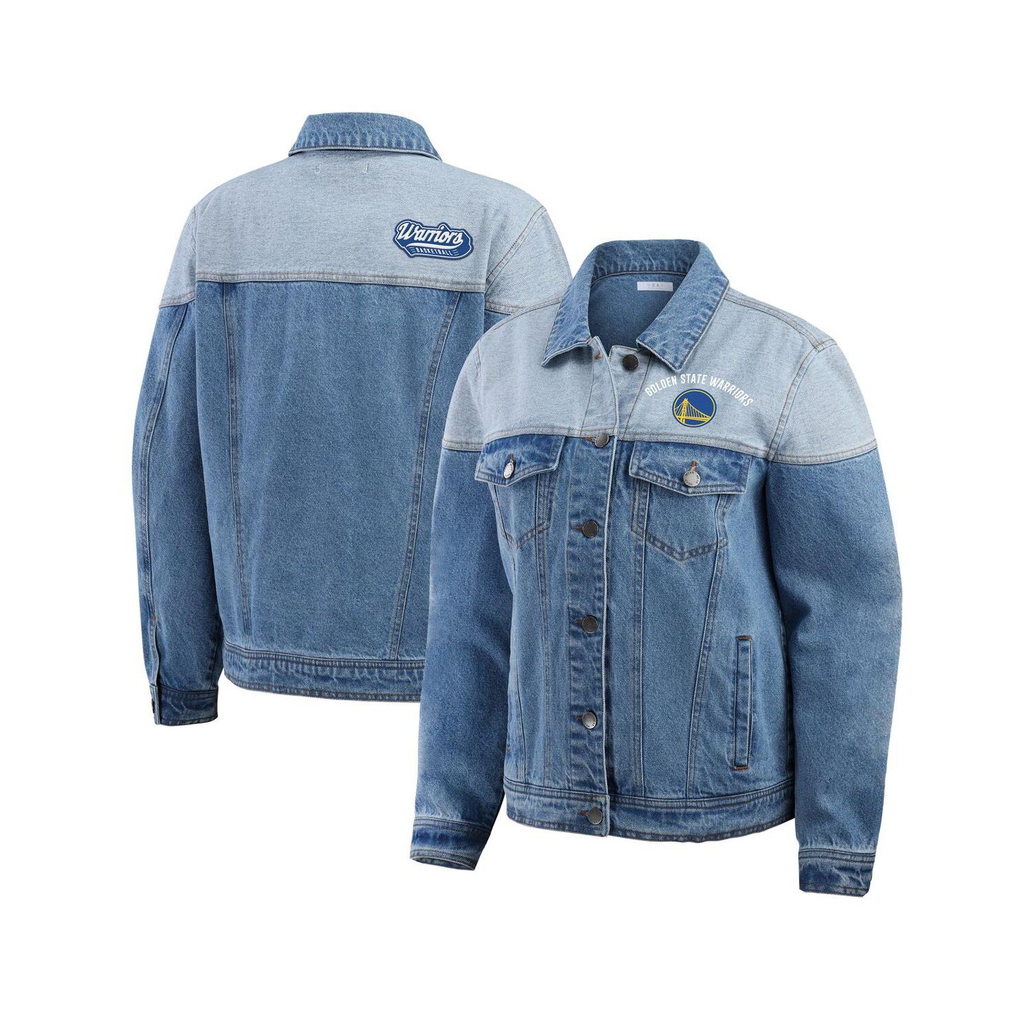 Women's Blue Golden State Warriors Full-Button Denim Jacket