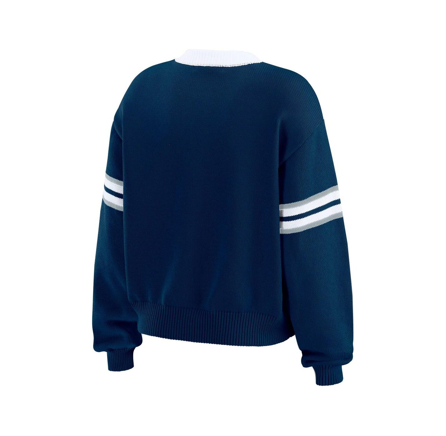 Women's Navy Dallas Cowboys Lace-Up Pullover Sweatshirt