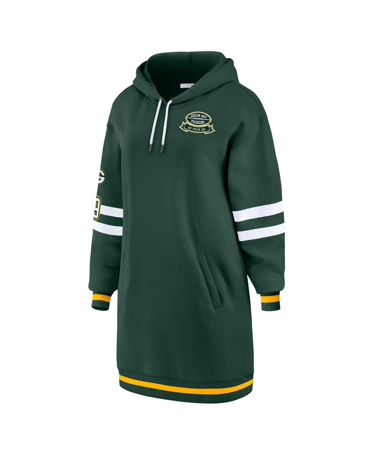 Wear By Erin Andrews Women's Green Bay Packers Hoodie Dress In Green