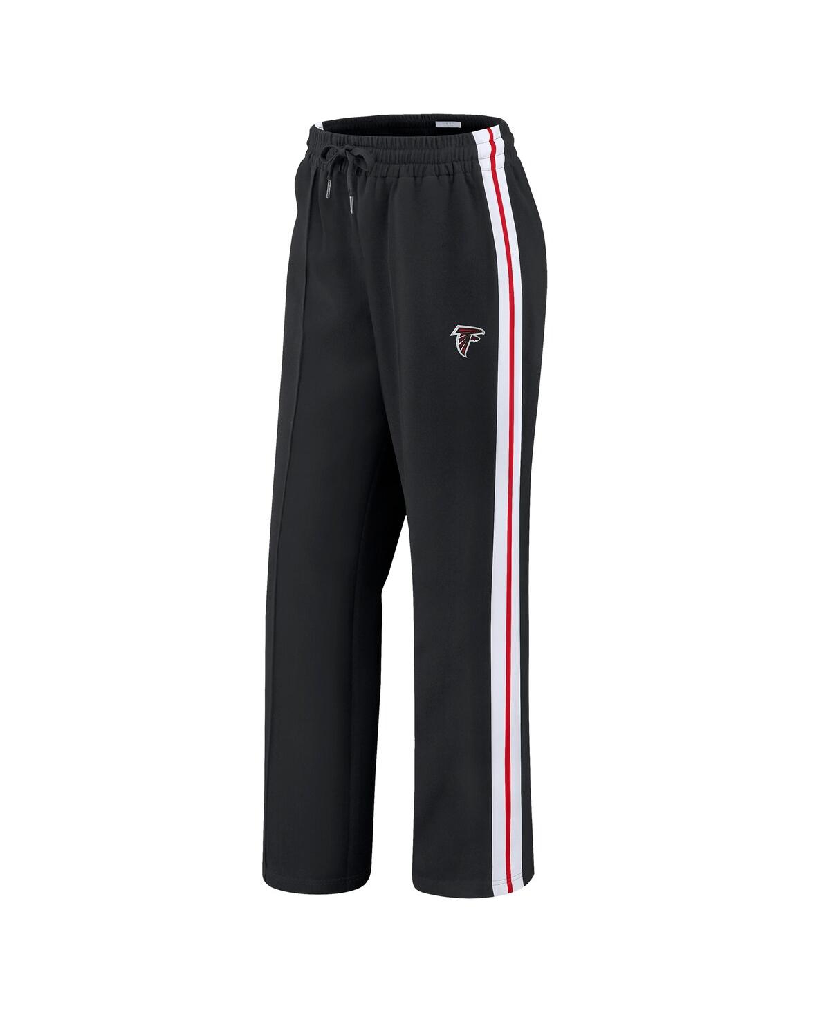 Wear By Erin Andrews Women's Black Atlanta Falcons Color-block Straight Leg Pants In Black