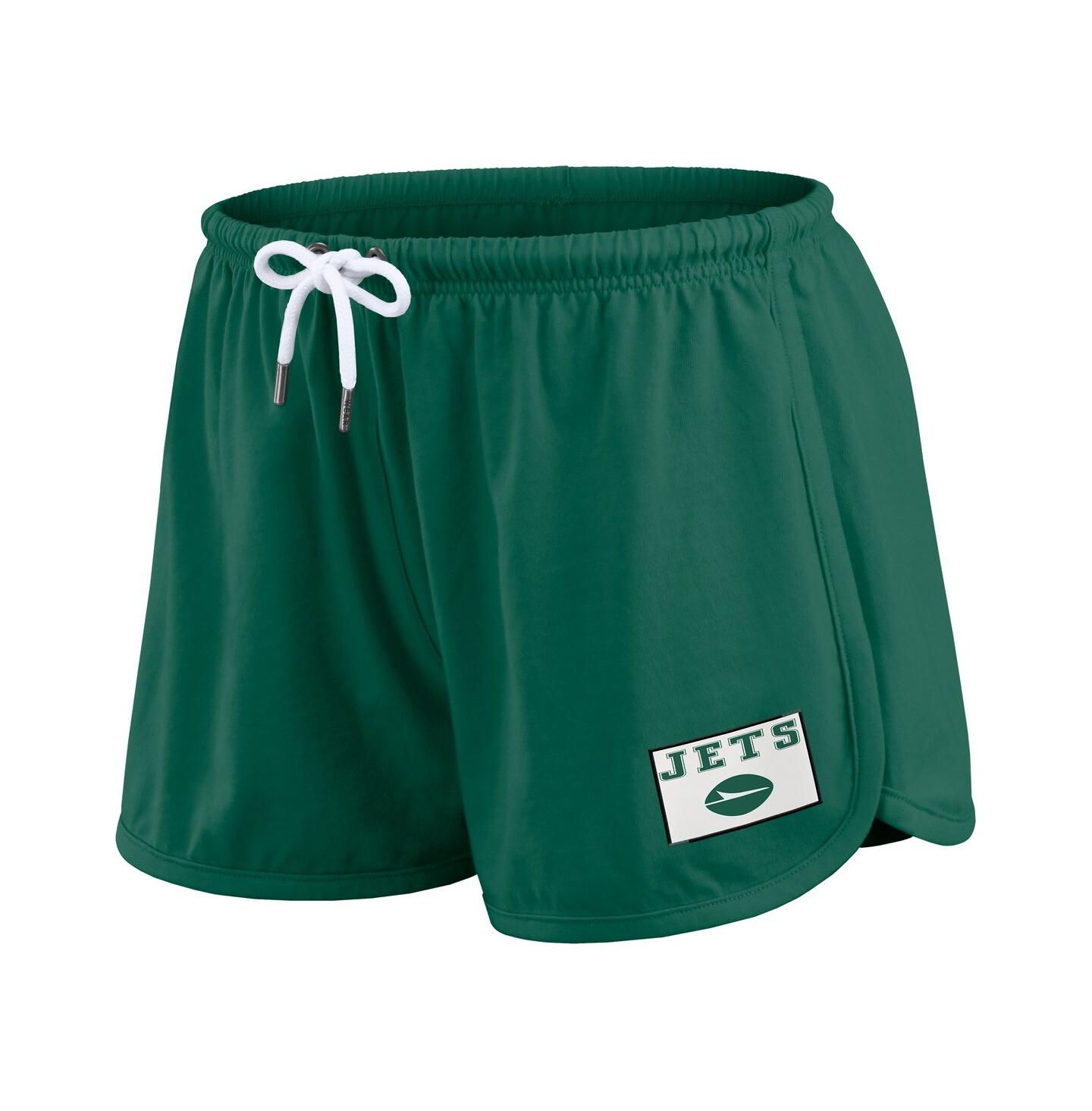 WEAR by Erin Andrews Women's 2-Piece Green New York Jets Heavy Rugby Jersey Long Sleeve T-Shirt and Shorts Lounge Set — фото 4