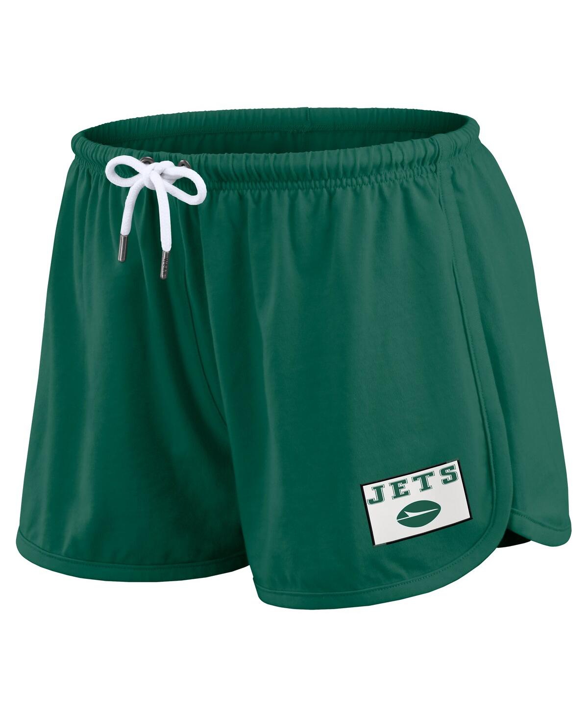 Wear by Erin Andrews Women's Green New York Jets Heavy Rugby Jersey Long Sleeve T-Shirt Shorts Lounge Set