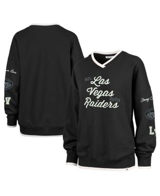 Stoney Clover Lane - Women's Black Las Vegas Raiders Oversized Eighties Pullover V-Neck Sweatshirt