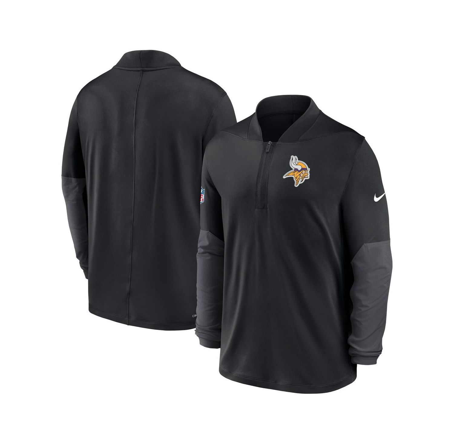 Men's Black Minnesota Vikings Sideline Dri-FIT Half-Zip Pullover Sweatshirt