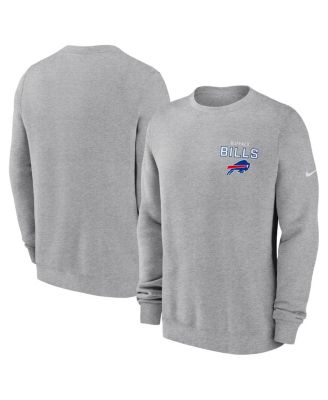 Nike - Men's Heather Gray Buffalo Bills Primetime Club Fleece Pullover Sweatshirt