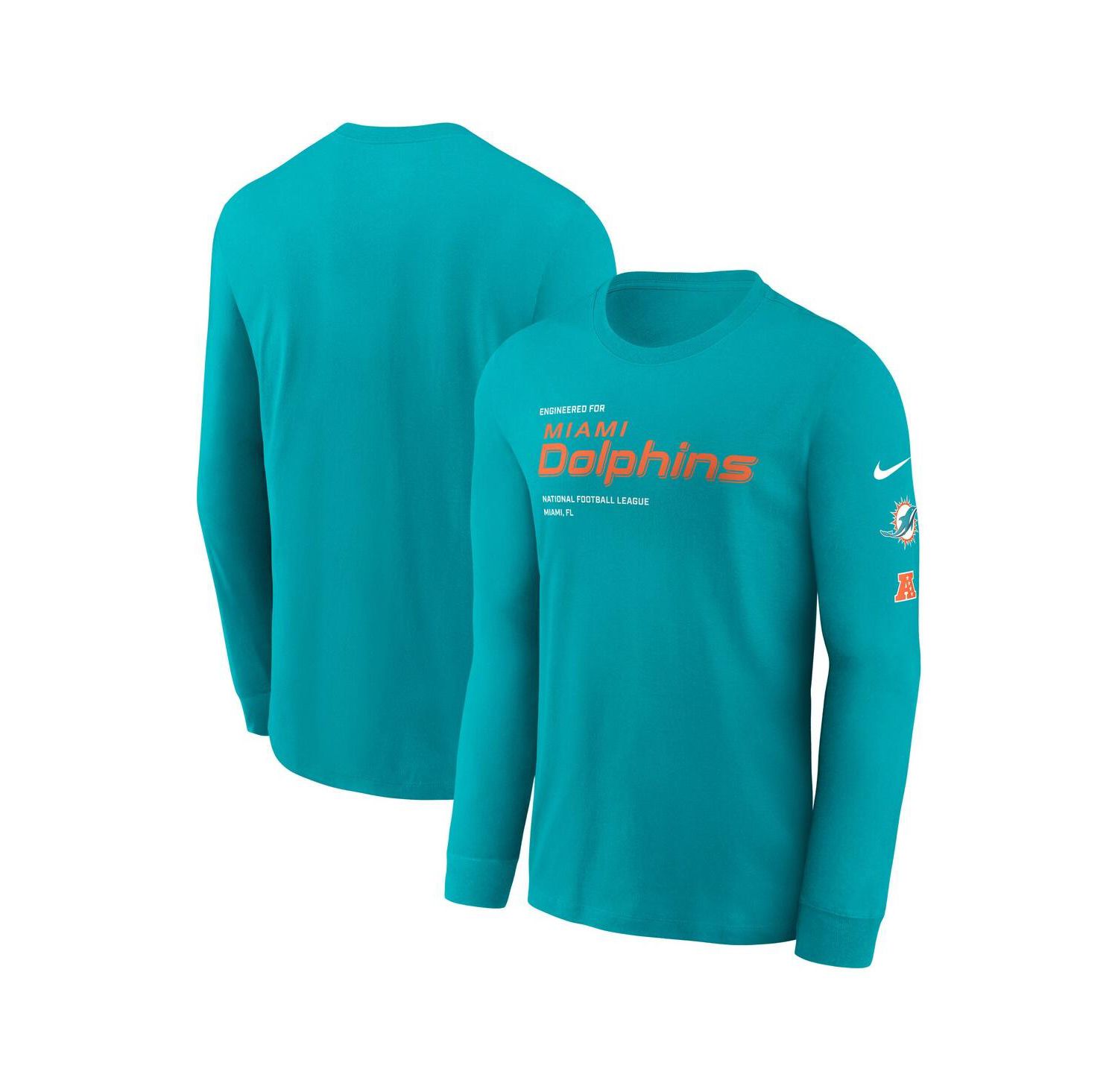 Men's Aqua Miami Dolphins Play to Win Essential Long Sleeve T-Shirt