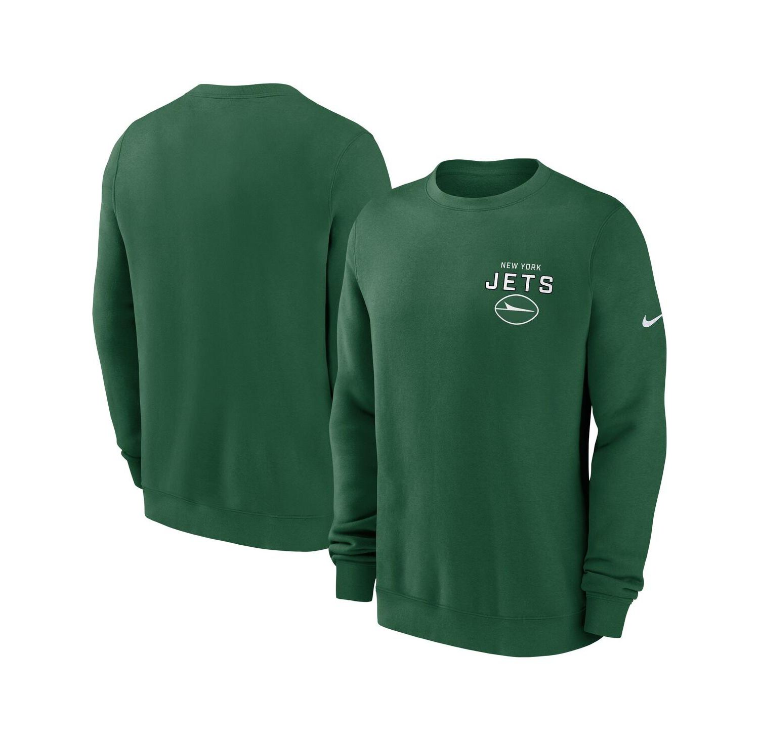 Men's Green New York Jets Primetime Club Fleece Pullover Sweatshirt