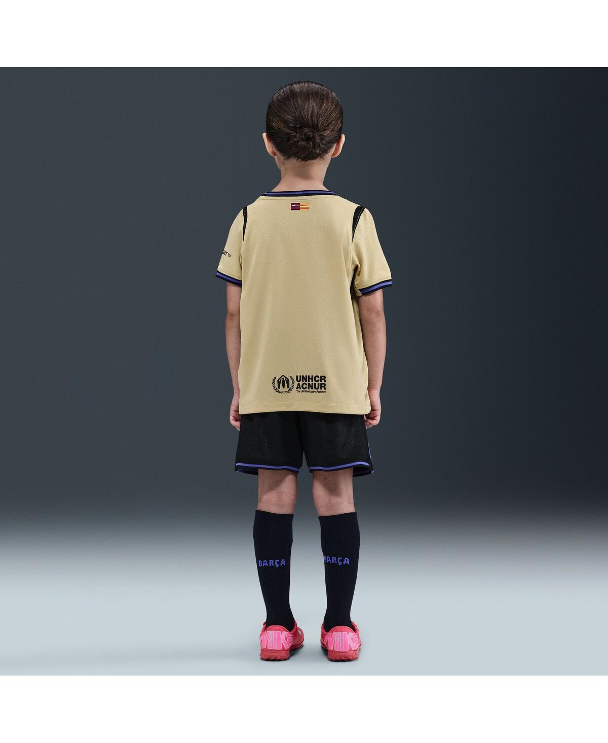Nike Big Boys And Girls Gold Barcelona 2025/26 Stadium Kit Set In Multi