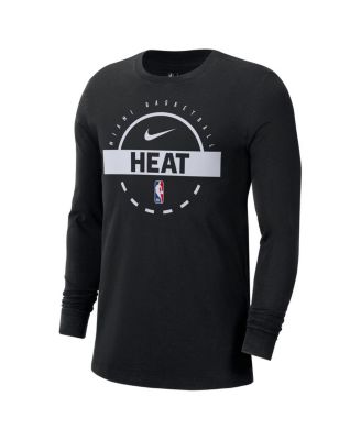 Men's Black Miami Heat Authentic Long Sleeve Practice T-Shirt