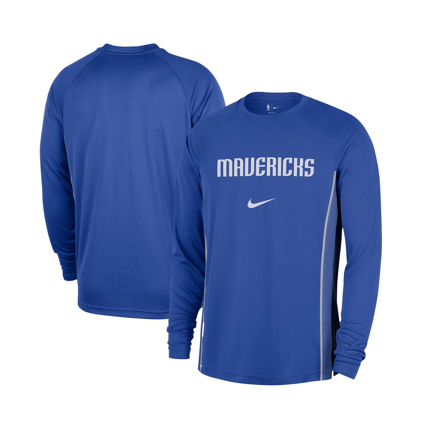 Мужская рубашка Nike Blue Dallas Mavericks 2025/26 Authentic Pre-Game Legend Dri-FIT Long Sleeve Shooting — фото 1