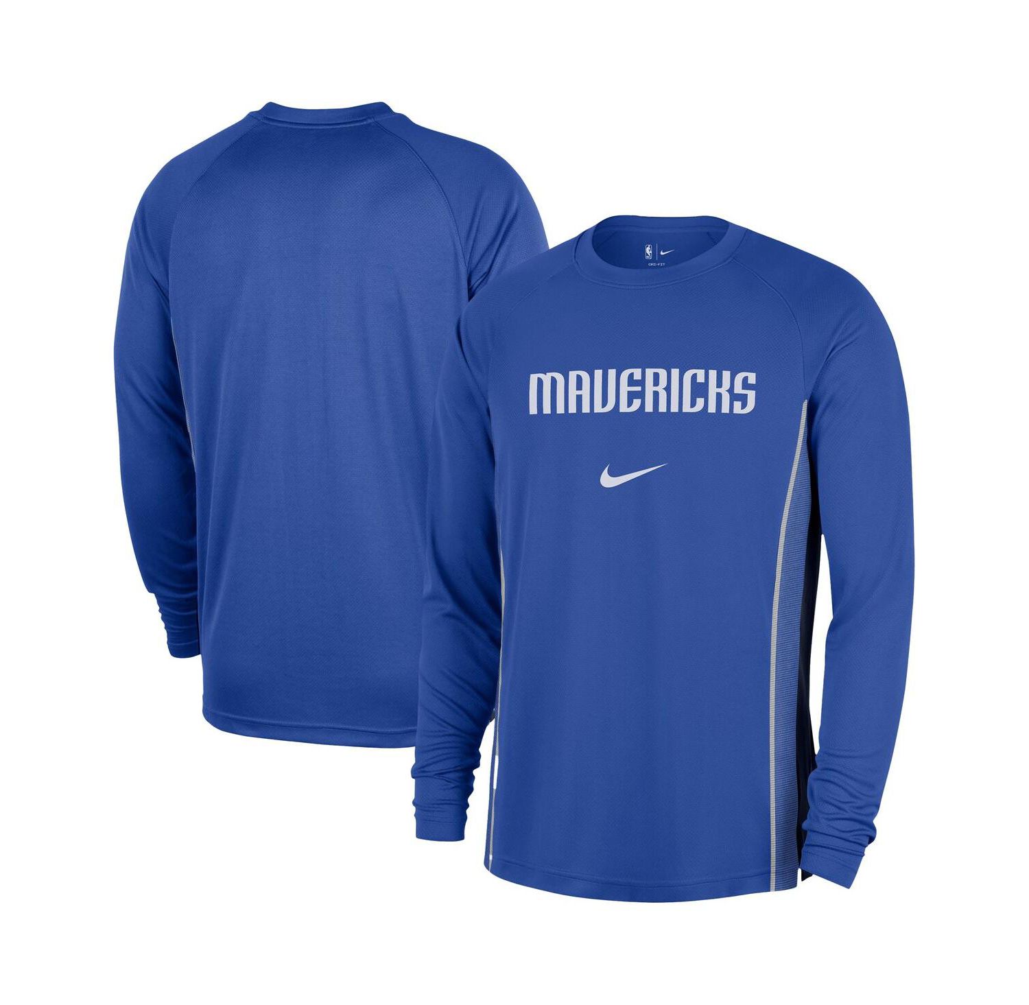 Men's Blue Dallas Mavericks 2025/26 Authentic Pre-Game Legend Dri-FIT Long Sleeve Shooting Shirt