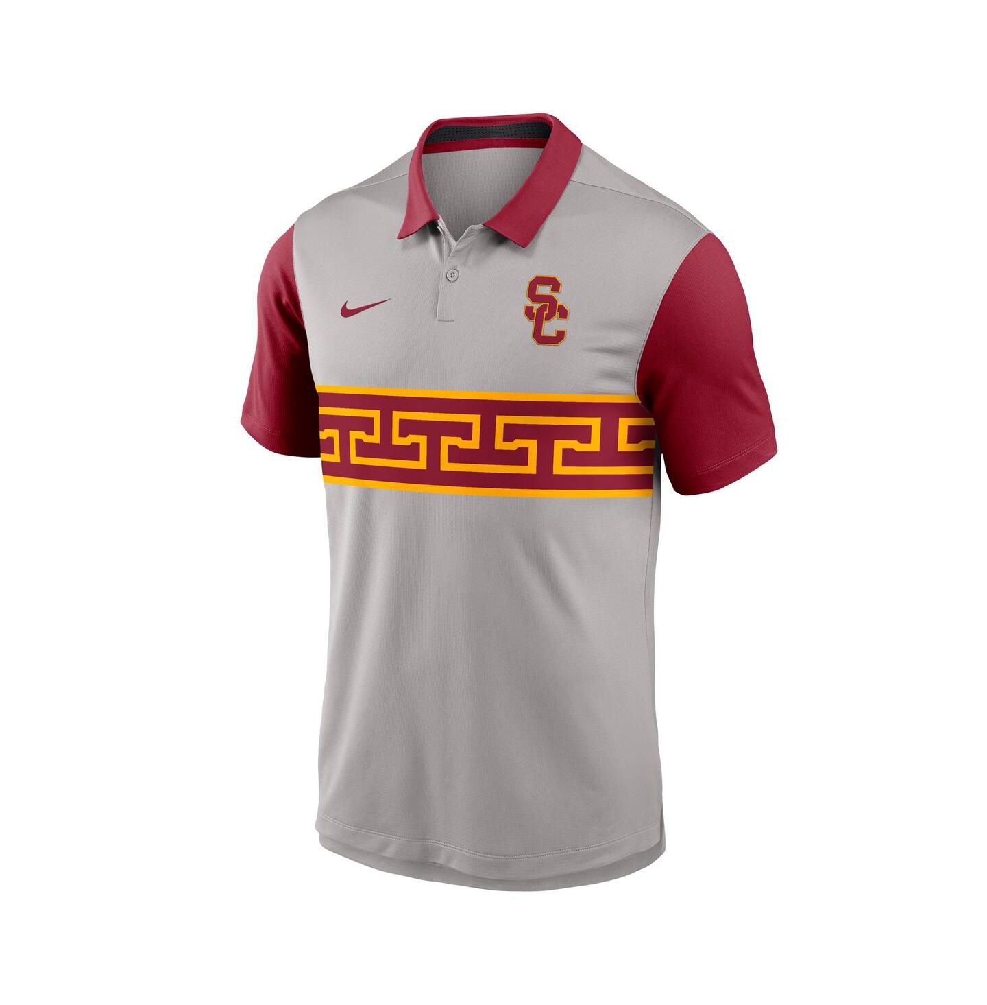 Мужская рубашка-поло Nike USC Trojans Vapor Performance, Gray/Cardinal — фото 2