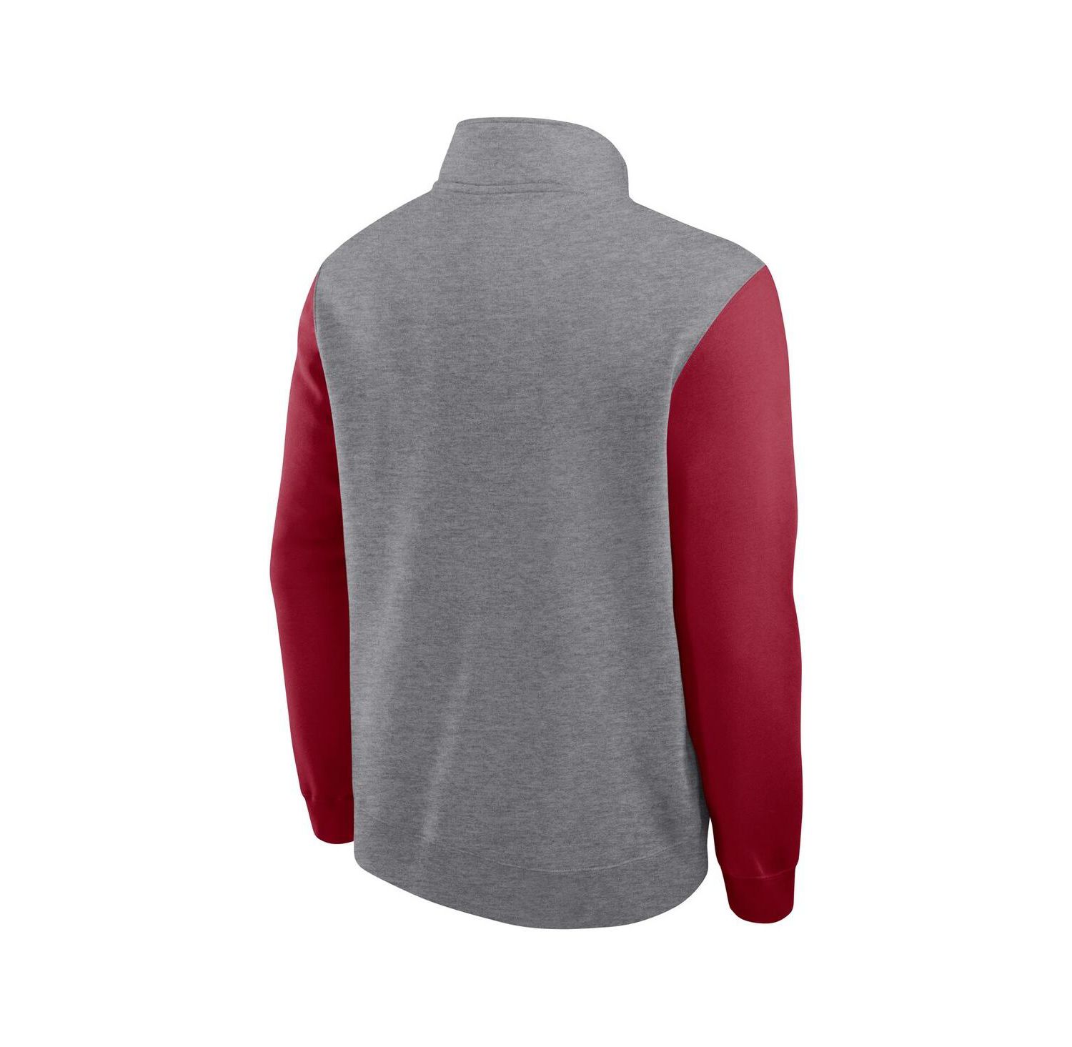 Men's Heather Gray Oklahoma Sooners Club Fleece Half-Zip Pullover