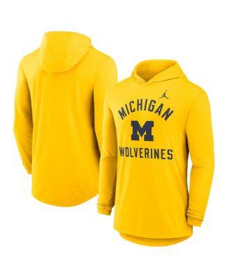 Jordan - Men's Maize Michigan Wolverines Classic Arch Tri-Blend Long Sleeve Hoodie T-Shirt