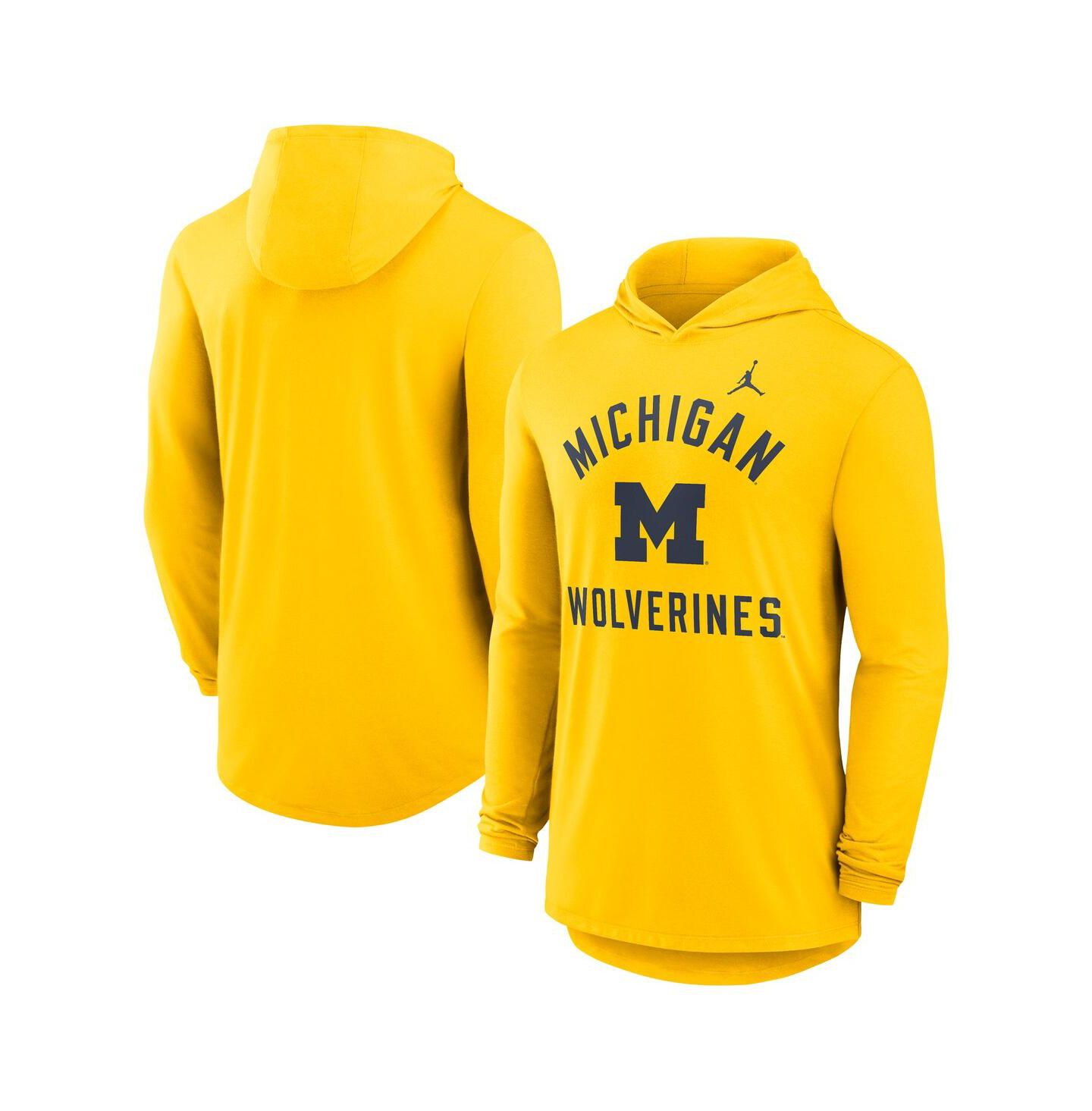 Мужское худи Jordan Maize Michigan Wolverines Classic Arch Tri-Blend Long Sleeve T-Shirt — фото 1