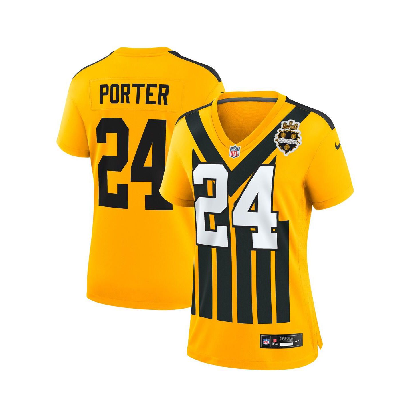 Женский топ Nike Joey Porter Jr. Gold Pittsburgh Steelers Alternate 1933 Throwback Game Jersey — фото 1