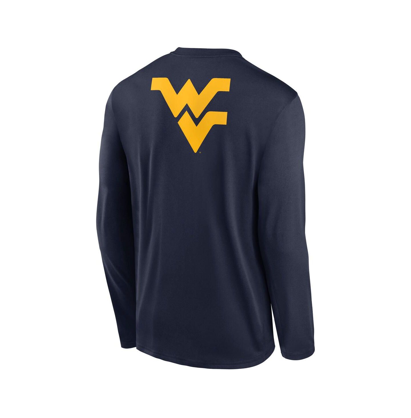 Мужская футболка Nike Navy West Virginia Mountaineers Primetime Campus 2-Hit Legend Long Sleeve — фото 3