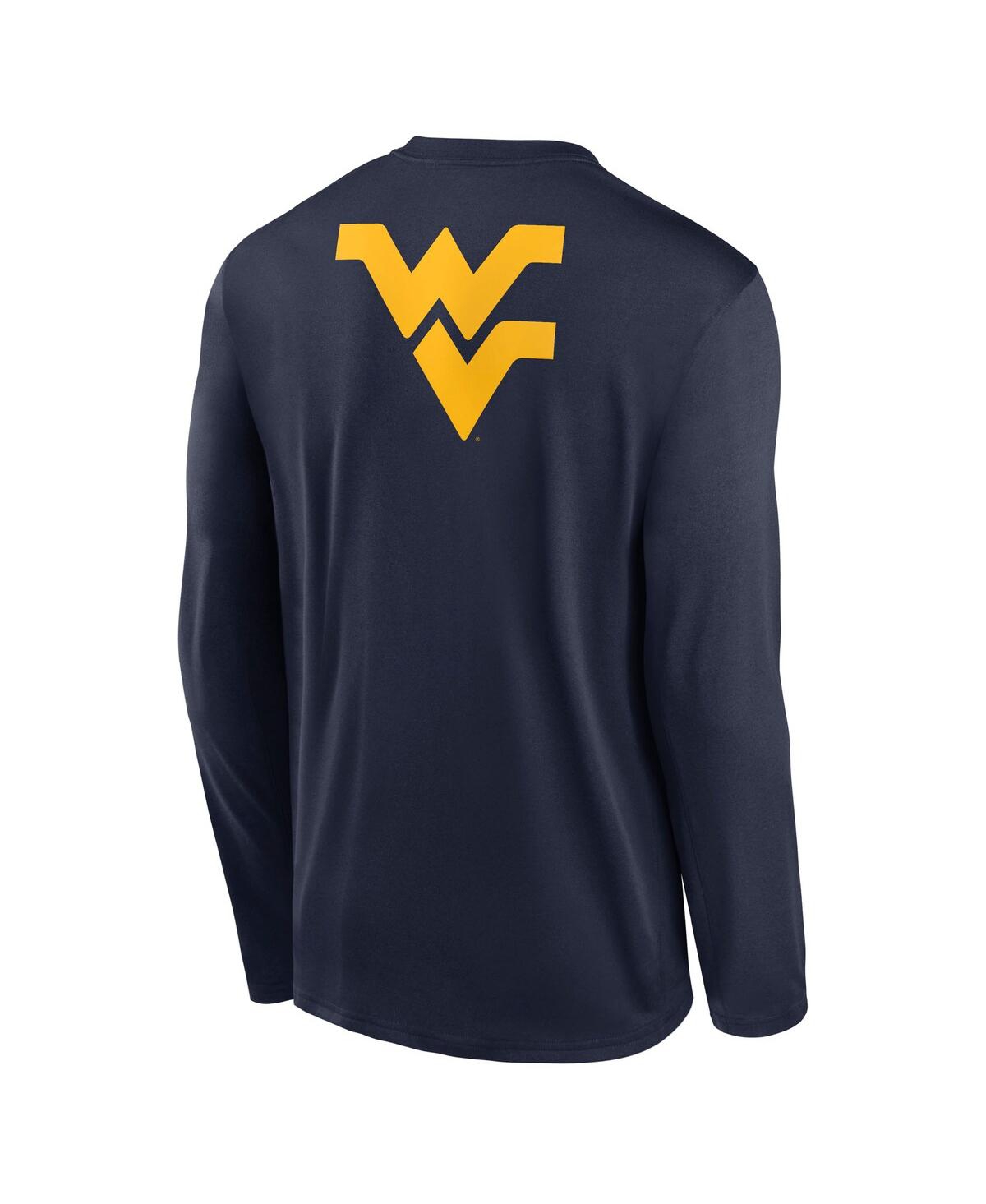 Nike West Virginia Primetime Legend 2-hit  Men's Dri-fit College Long-sleeve T-shirt In Blue